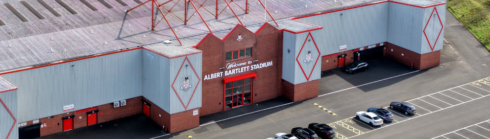 The Albert Bartlett Stadium, Airdrie, Airdrieonians, aerial photograph