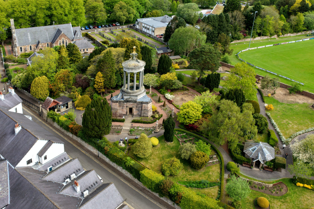 Burns Monument, Alloway, Ayrshire, aerial photograph