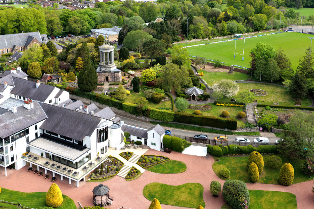 Burns Monument, Alloway, Ayrshire, aerial photograph