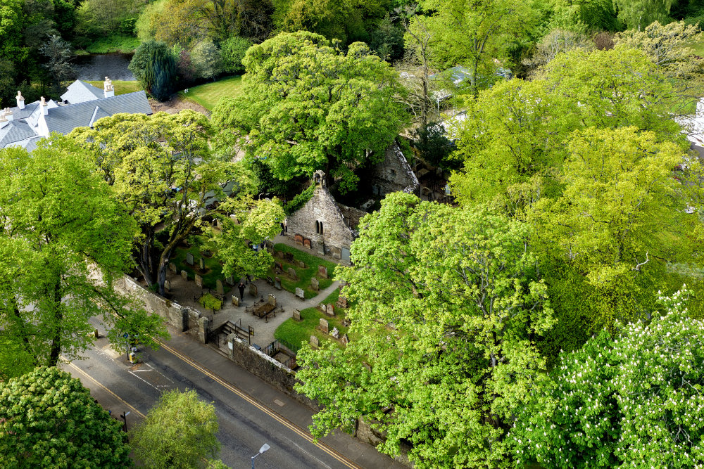 The Old Kirk, Alloway, Ayrshire aerial photograph