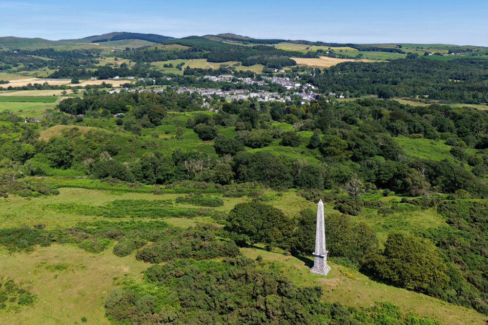 Rutherford Monument, Anwoth, Gatehouse of Fleet, licensable aerial photograph