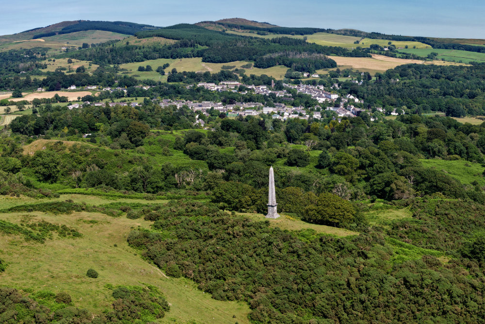 Rutherford Monument, Anwoth, Gatehouse of Fleet, licensable aerial photograph