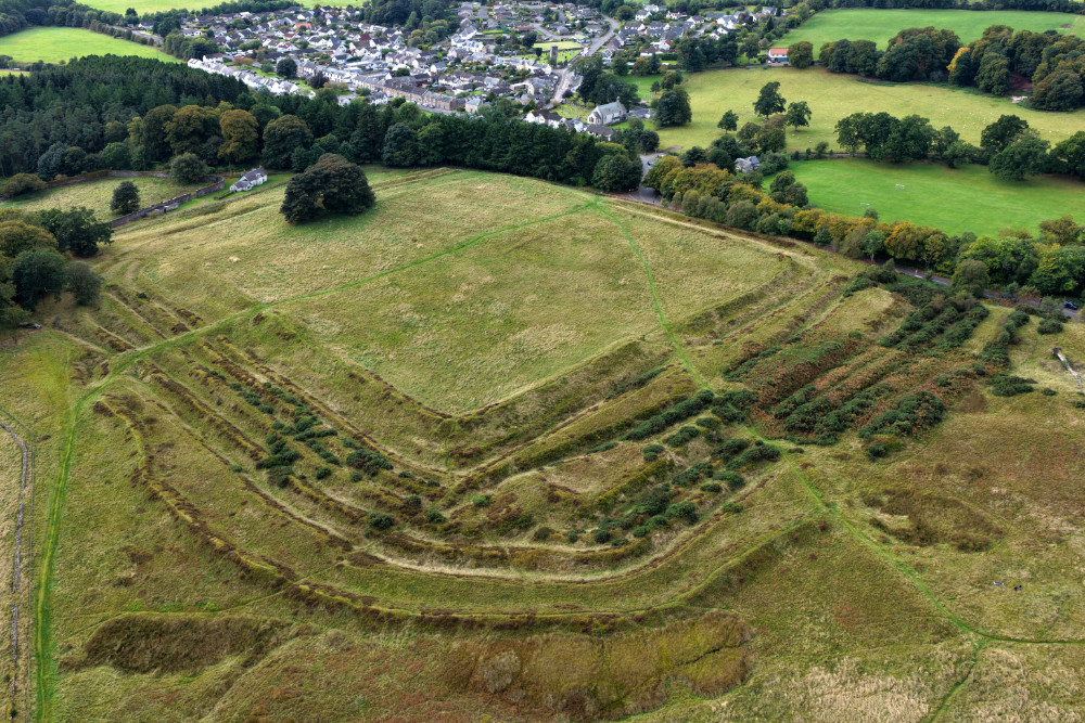Ardloch Roman Fort, just north of Braco, Perthshire, Scotland, licensable aerial photograph
