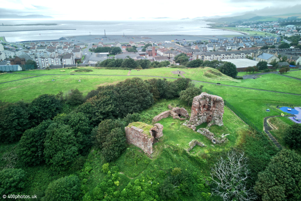 Ardrossan Castle, North Ayrshire, aerial photograph