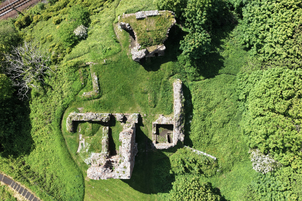 Ardrossan Castle, North Ayrshire, licensable aerial photograph