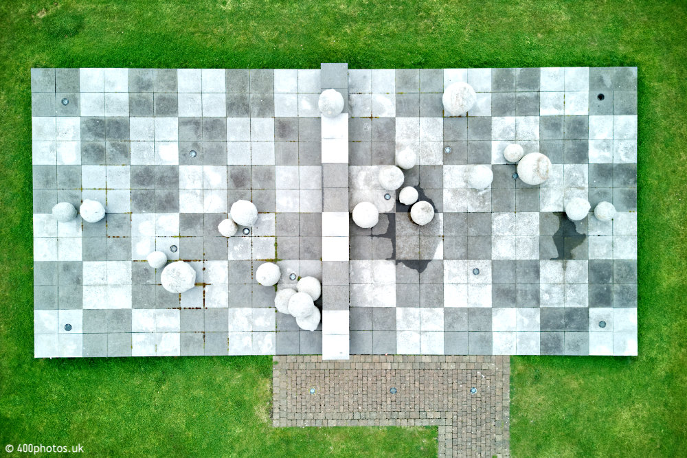 Ardrossan Marina and sculpture, North Ayrshire, aerial photograph