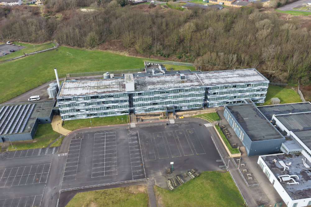 Auchenharvie Academy, Stevenston, aerial photograph
