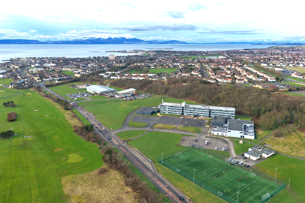 Auchenharvie Academy, Stevenston, aerial photograph
