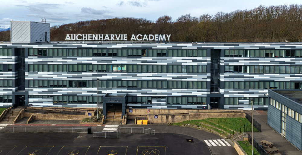 Auchenharvie Academy, Stevenston, aerial photograph