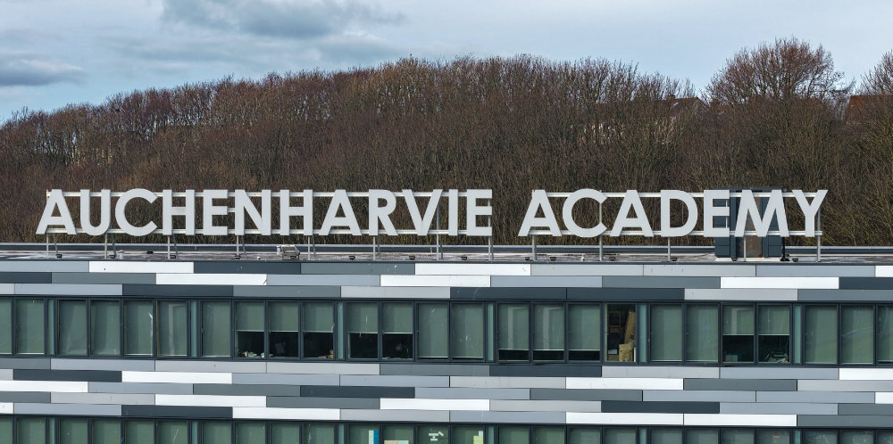 Auchenharvie Academy, Stevenston, aerial photograph