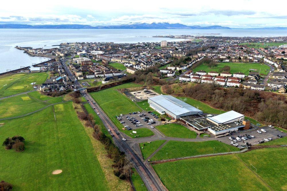 Auchenharvie Leisure Centre, Saltcoats, aerial photograph