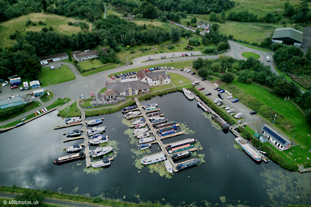 Auchinstarry Marina, Forth and Clyde Canal, Kilsyth, aerial photograph