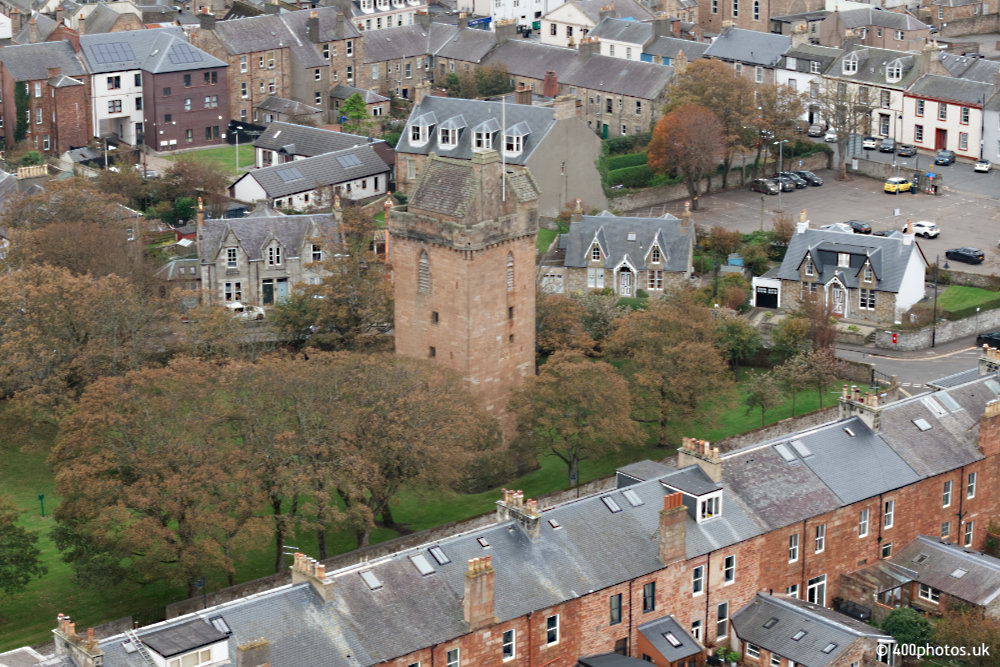 St Johns Tower, The Citadel, Ayr, aerial photograph