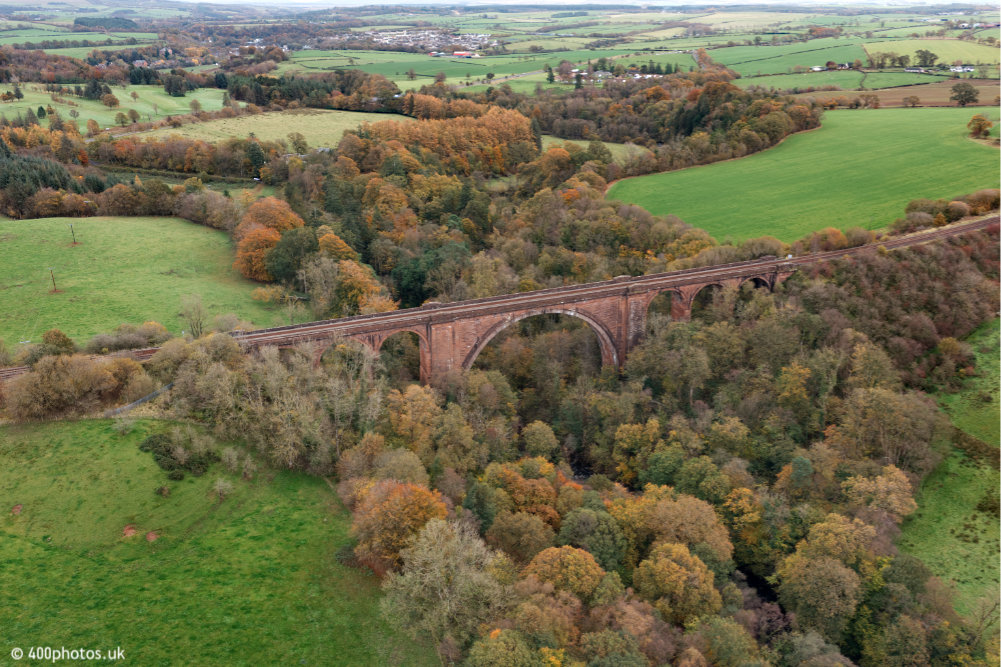 Ballochmyle Viaduct, Mauchline, aerial photograph