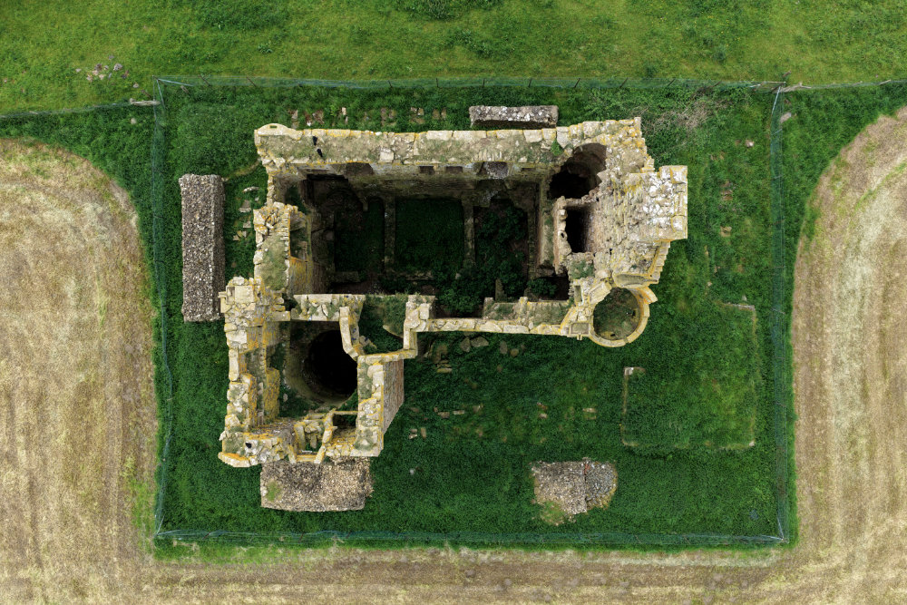 Baltersan Castle, south of Maybole, South Ayrshire, licensable aerial photograph