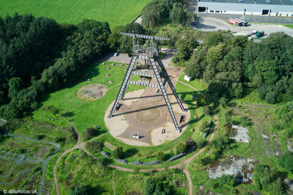 Barony Colliery A Frame, Auchinleck, Ayrshire, aerial photograph