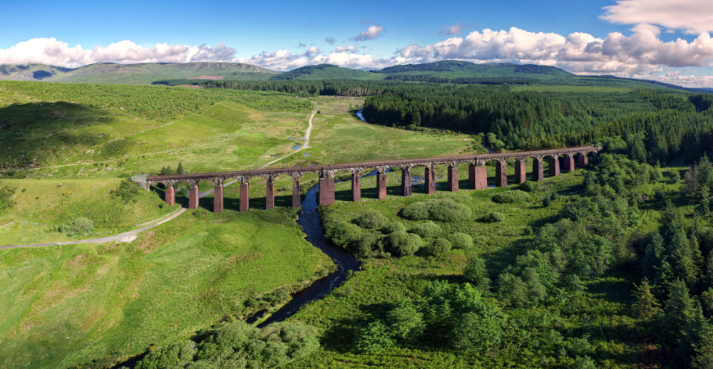 The Big Water of Fleet Viaduct, Dumfries and Galloway, licensable aerial photograph