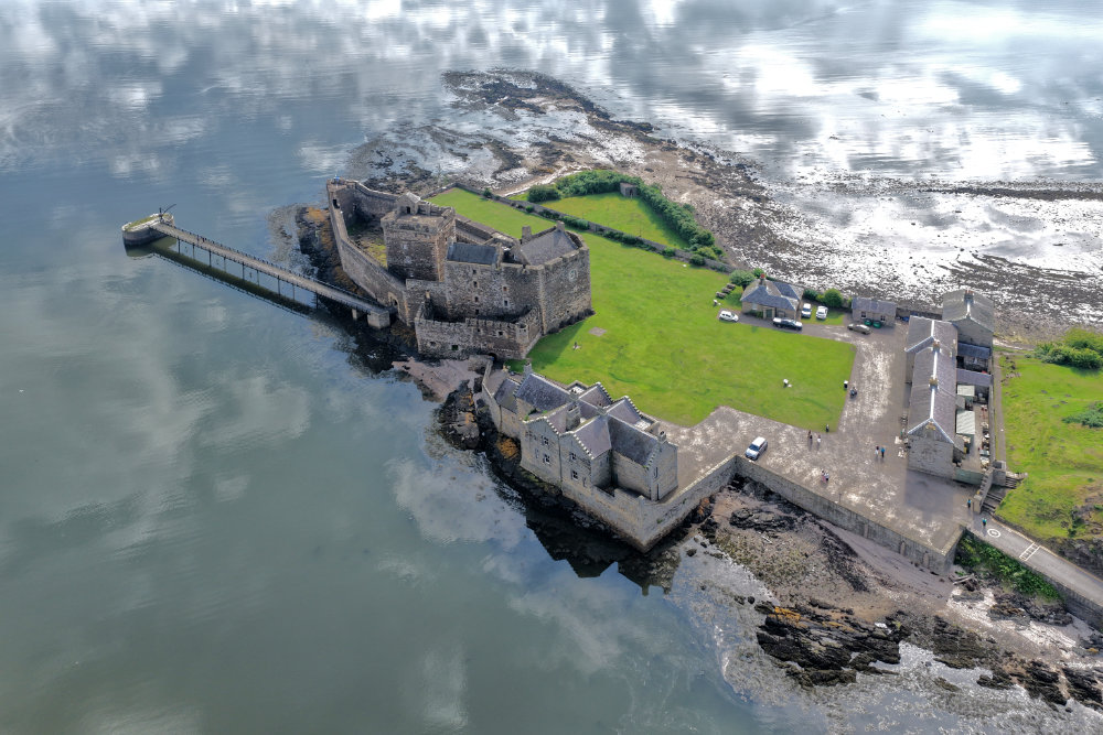 Blackness Castle, River Forth, Linlithgow, Scotland, licensable aerial photograph
