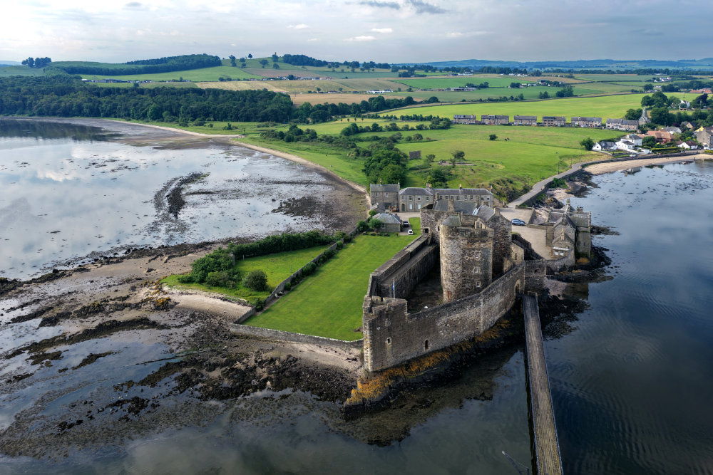 Blackness Castle, River Forth, Linlithgow, Scotland, licensable aerial photograph