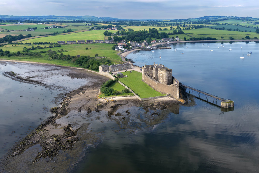 Blackness Castle, River Forth, Linlithgow, Scotland, licensable aerial photograph