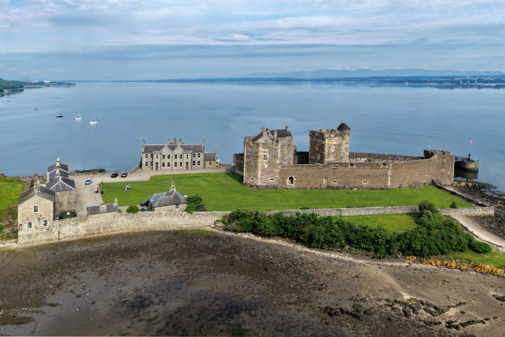 Blackness Castle, River Forth, Linlithgow, Scotland, licensable aerial photograph