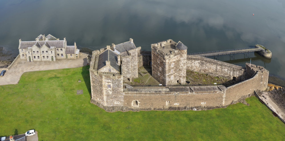Blackness Castle, River Forth, Linlithgow, Scotland, licensable aerial photograph