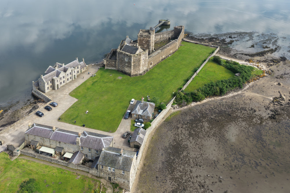 Blackness Castle, River Forth, Linlithgow, Scotland, licensable aerial photograph