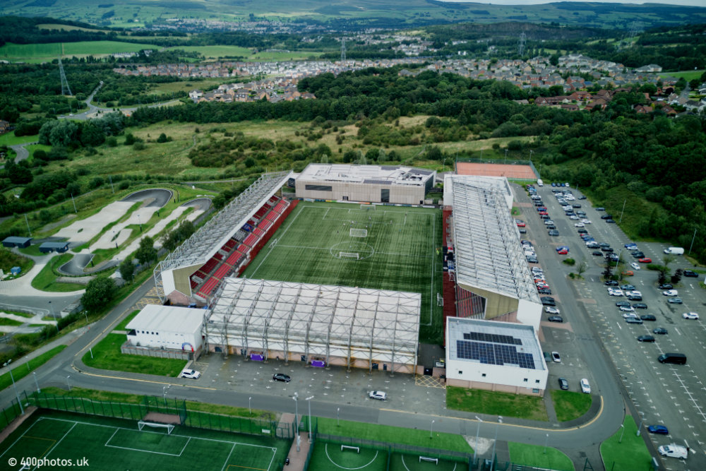 Broadwood Stadium, Cumbernauld - aerial photograph