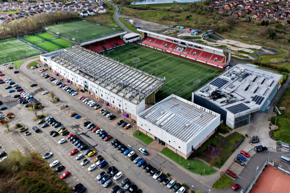 Broadwood Stadium, Cumbernauld, aerial photograph
