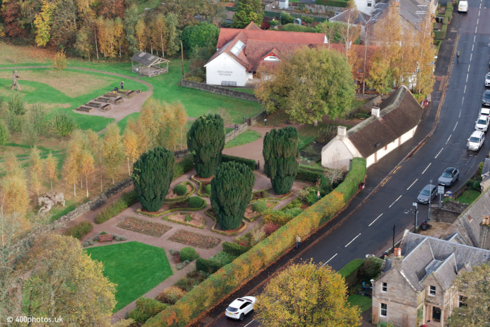 Burns Cottage, Alloway, Ayrshire aerial photograph
