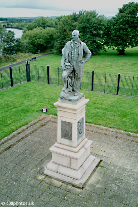 Robert Burns Statue, Town Moor, Irvine, aerial photograph