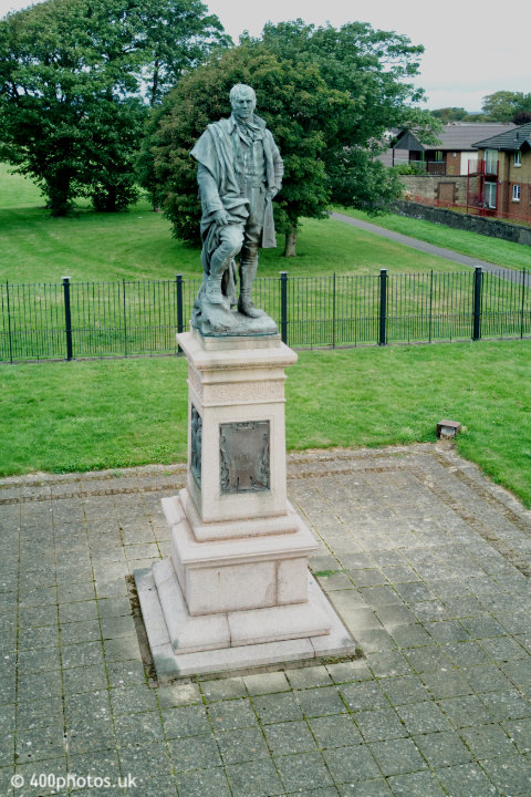 Robert Burns Statue, Town Moor, Irvine, aerial photograph
