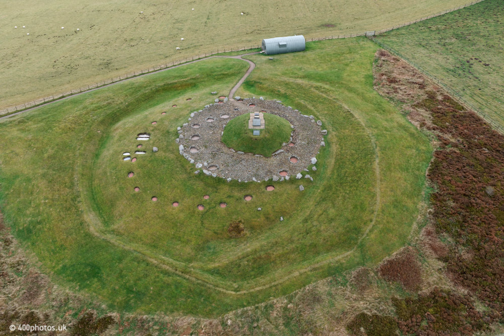 Cairnpapple Hill, east of Torpichen, north of Bathgate, aerial photograph