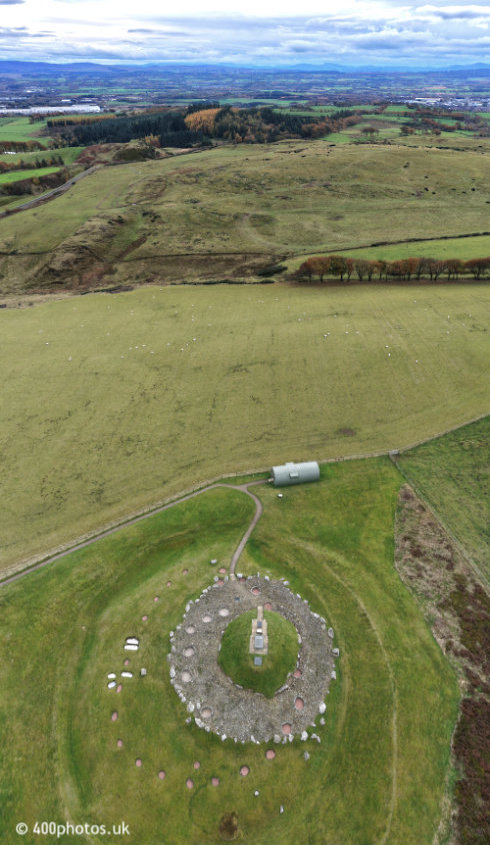 Cairnpapple Hill, east of Torpichen, north of Bathgate, aerial photograph
