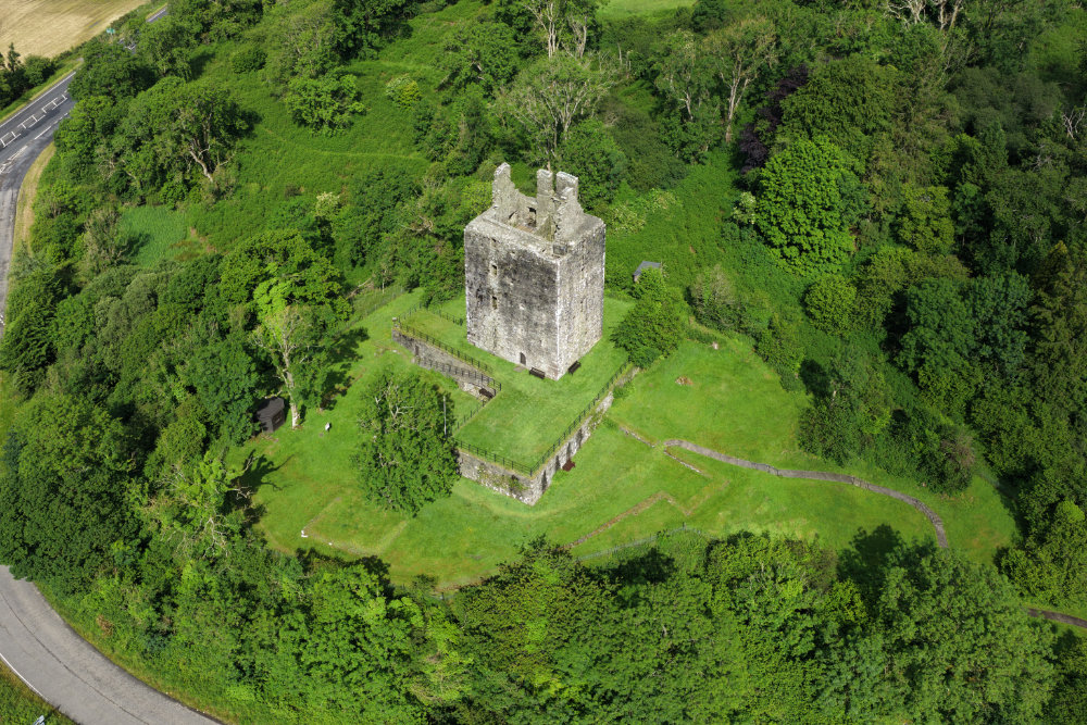 Cardoness Castle, by Gatehouse of Fleet, Dumfries and Galloway, licensable aerial photograph