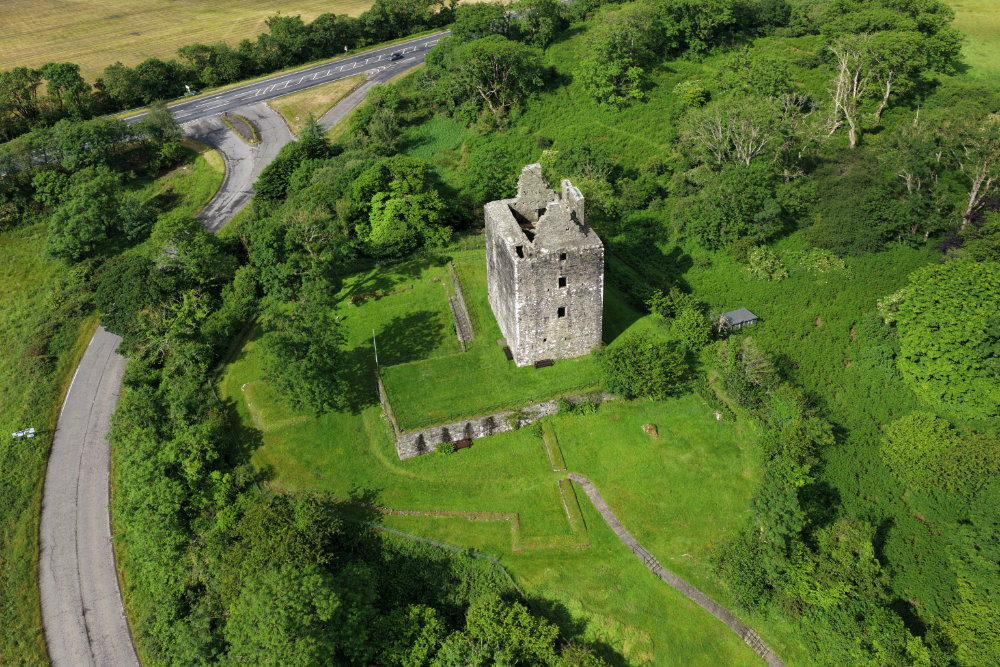 Cardoness Castle, by Gatehouse of Fleet, Dumfries and Galloway, licensable aerial photograph