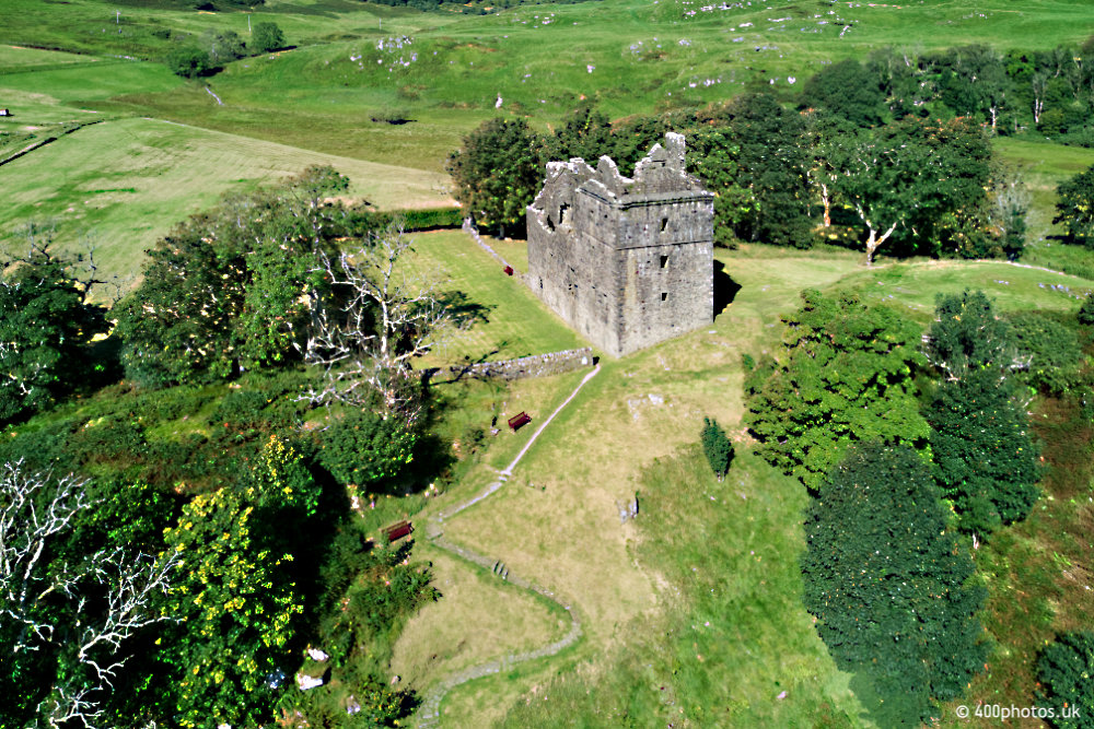 Carnasserie Castle, Kilmartin, Argyll, aerial photograph