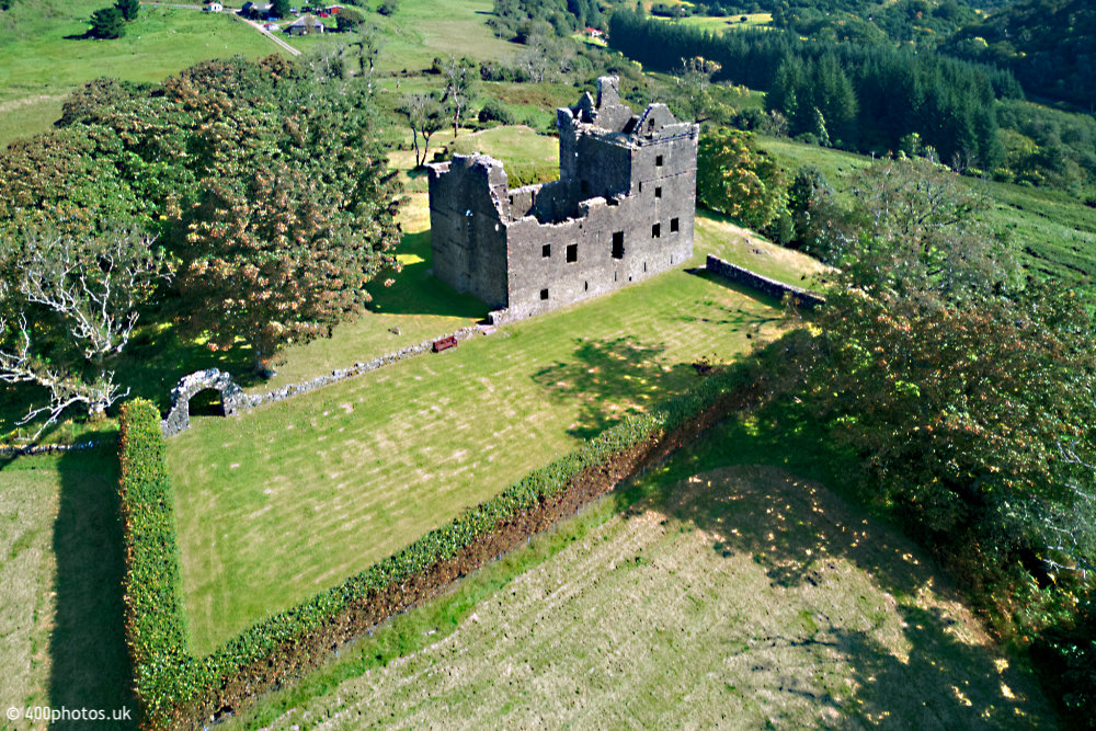 Carnasserie Castle, Kilmartin, Argyll, aerial photograph