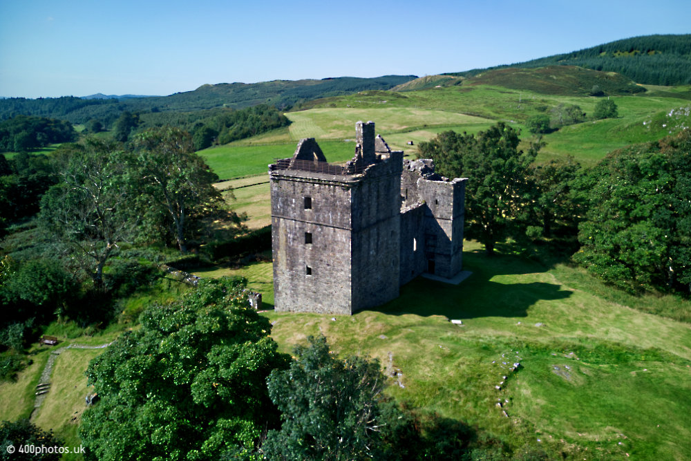 Carnasserie Castle, Kilmartin, Argyll - aerial photograph