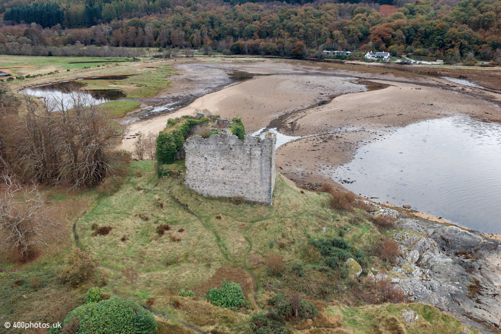 Old Castle Lachlan, Loch Fyne, Argyll, aerial photograph