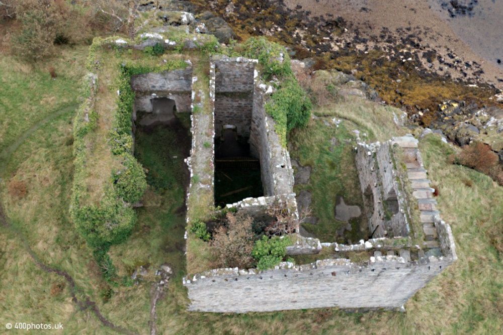 Old Castle Lachlan, Loch Fyne, Argyll, aerial photograph
