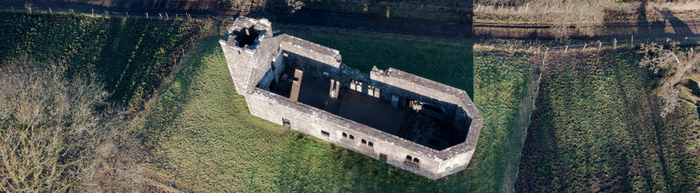 Castle Semple Collegiate Church, Lochwinnoch, Renfrewshire, aerial photograph