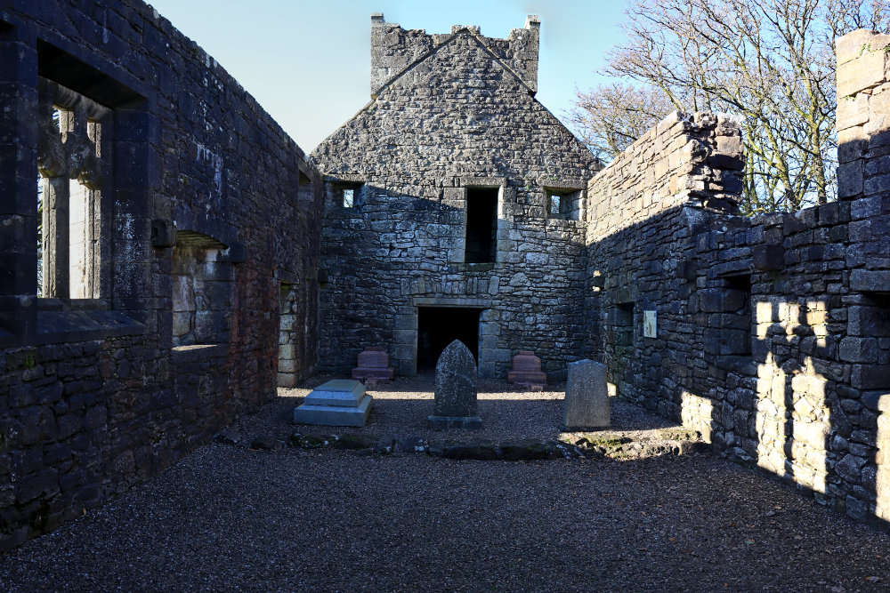 Castle Semple Collegiate Church, Lochwinnoch, Renfrewshire, aerial photograph
