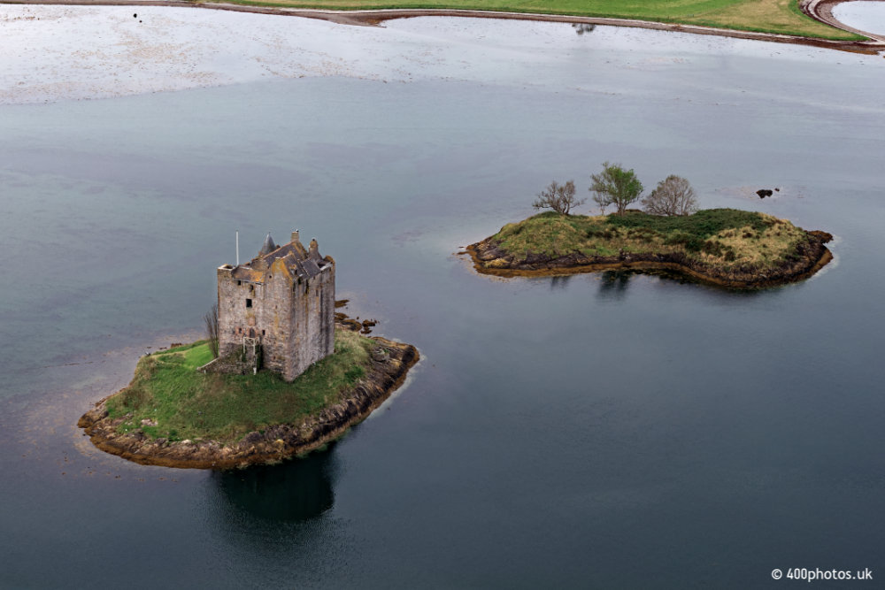 Castle Stalker, Appin, Argyll and Bute, aerial photograph