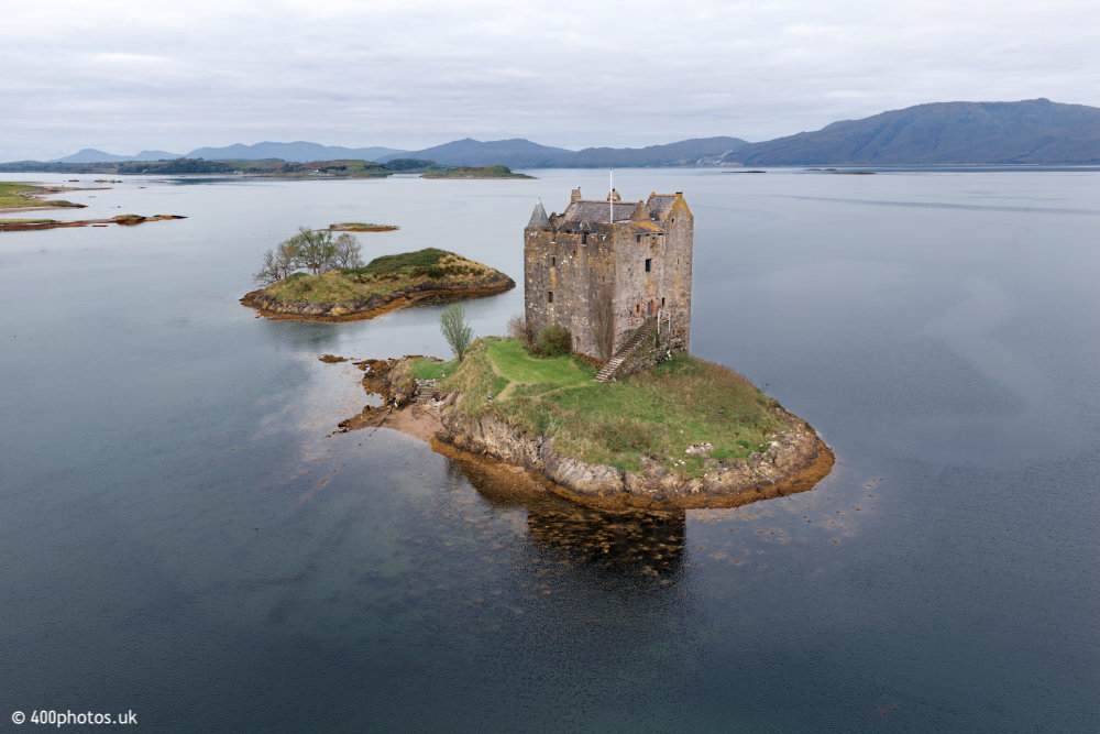 Castle Stalker, Appin, Argyll and Bute  - aerial photograph