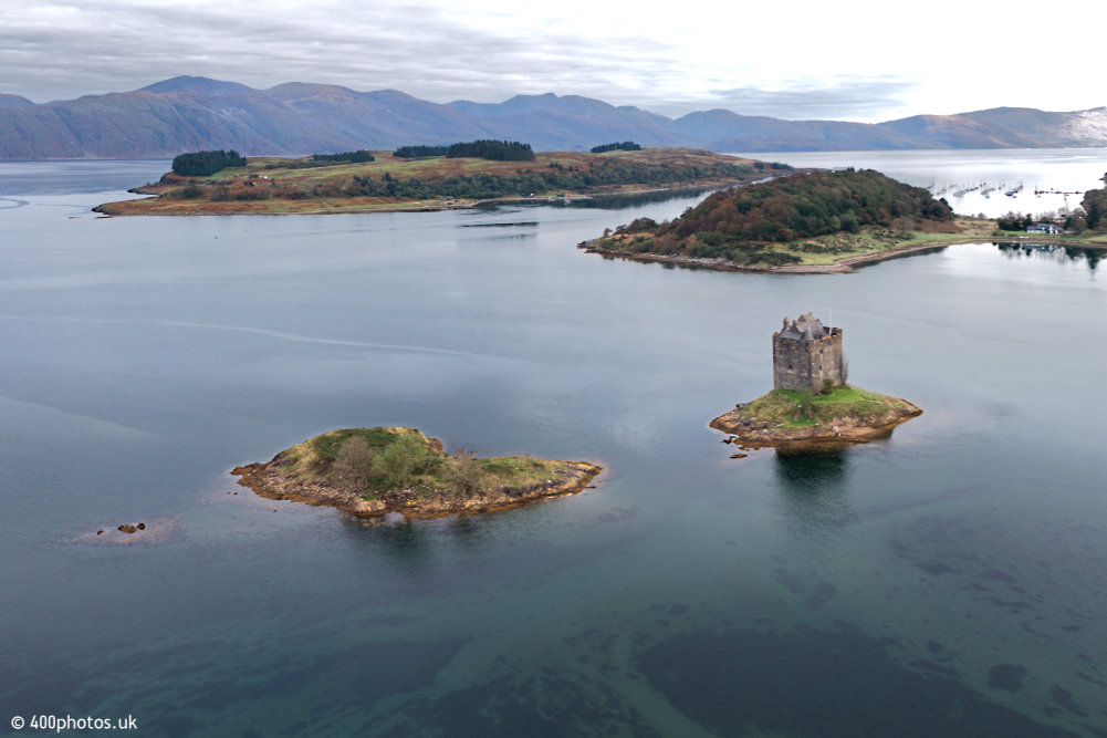 Castle Stalker, Appin, Argyll and Bute, aerial photograph