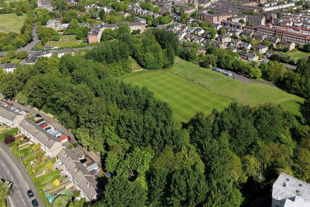 Cathkin Park, Glasgow south side, licensable aerial photograph