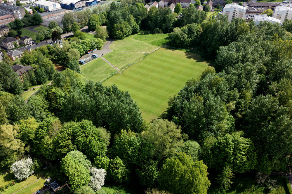 Cathkin Park, Glasgow south side, licensable aerial photograph