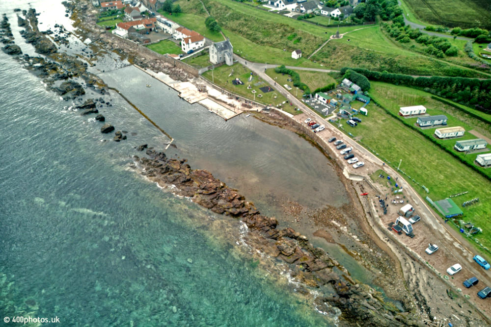 Cellardyke Outdoor Pool, Anstruther, Fife, aerial photograph