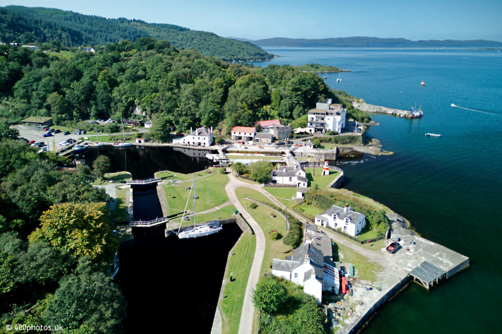 Crinan Canal, Crinan, Argyll & Bute, aerial photograph